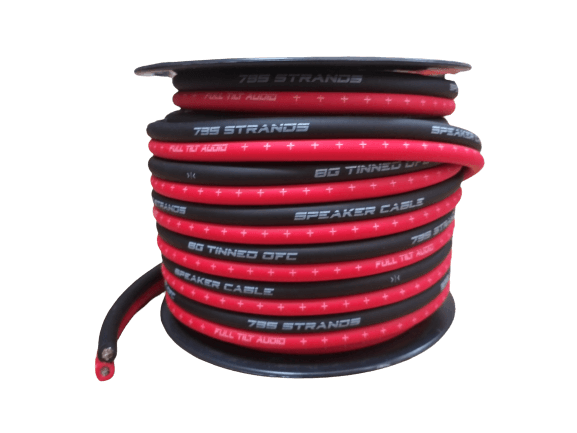 Full Tilt Audio 50' 8 AWG 100% OFC Speaker Wire - Red/Black