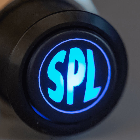 Latching Black SPL 12V Push Button Switch SPDT Two Pack - Blue