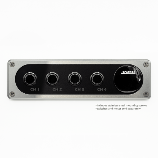 Silver Single DIN Aluminum Switch and Voltmeter Panel
