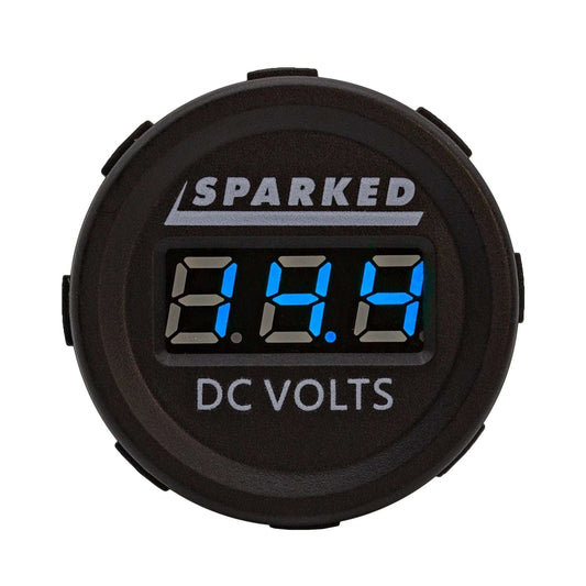 Single 12VDC Voltmeter Battery Voltage Monitor - Blue