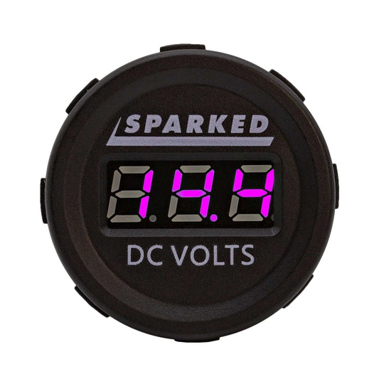 Single 12VDC Voltmeter Battery Voltage Monitor - Purple
