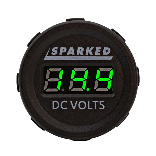 Single 12VDC Voltmeter Battery Voltage Monitor - Green