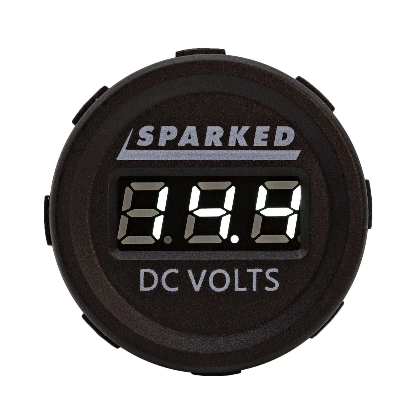 Single 12VDC Voltmeter Battery Voltage Monitor - White