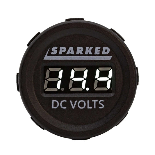 Single 12VDC Voltmeter Battery Voltage Monitor - White