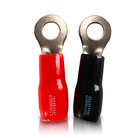 Sundown Audio 1/0, 4, & 8 AWG Ring Terminals - 1/0 AWG-Red (20 Pack)