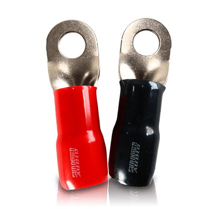 Sundown Audio 1/0, 4, & 8 AWG Ring Terminals - 4 AWG-Red (20 Pack)