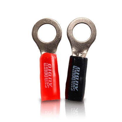 Sundown Audio 1/0, 4, & 8 AWG Ring Terminals - 8 AWG-Red (20 Pack)